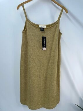 CACHE GOLD GLITTER KNIT MINI DRESS FTL-04-146